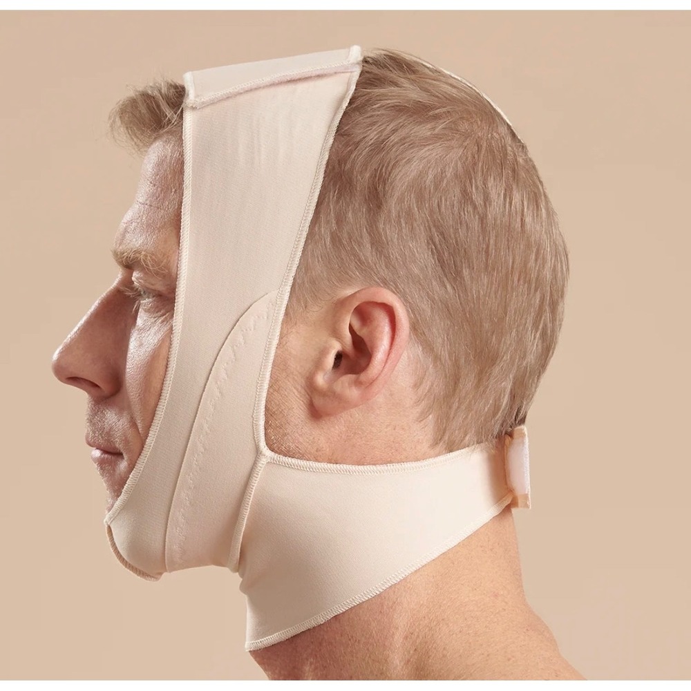 Marena Recovery Minimal Coverage Face Mask Mid-Neck Compression FM100-B XL Beige